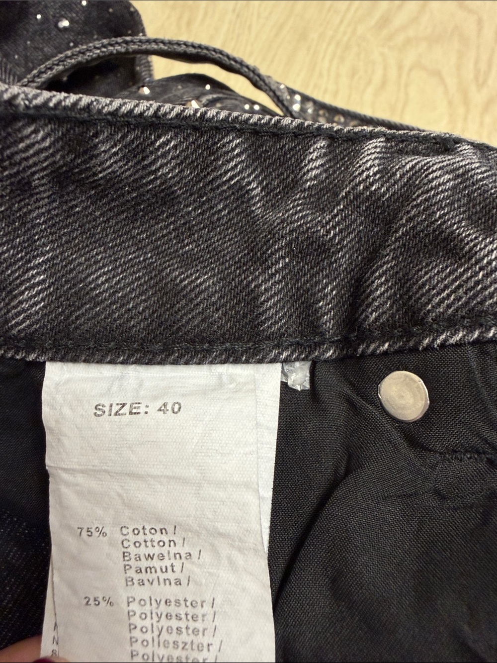OJO DE LEÓN LEX DENIM BEDAZZLED JEANS BLACK WASH - 40 - Picture 5 of 10